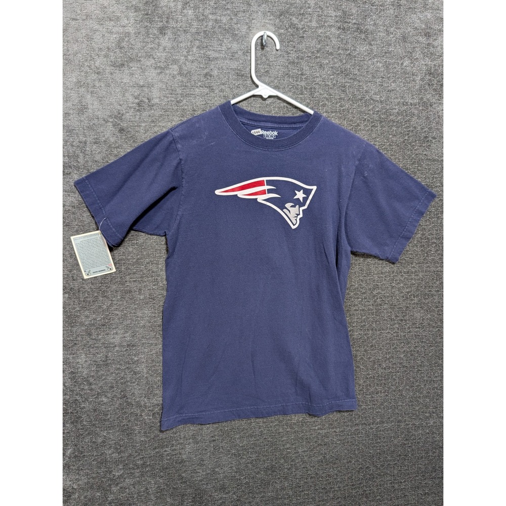 Reebok New England Patriots NFL Graphic T-Shirt Navy Blue Mens Small 1644